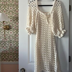 Sabo Skirt Cream Puff Sleeve Sundress with Scoop Neck